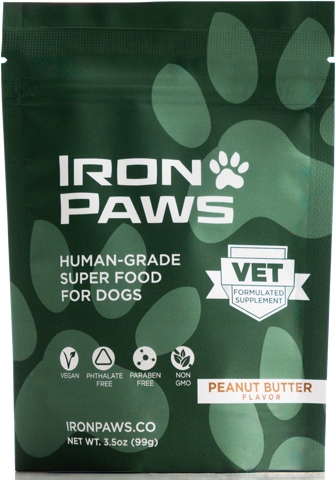 Iron Paws Peanut Butter flavor pouch